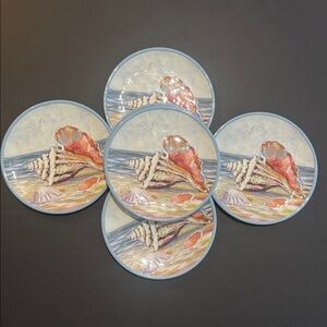 6pc CERTIFIED INTERNATIONAL 100% Melamine Salad Plate -Ocean Themed